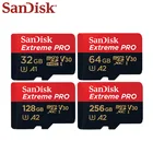 Карта памяти SanDisk Extreme PRO Micro SD, 256 ГБ, 128 ГБ, 64 ГБ, U3 V30, TF-карта A2, флеш-карта 32 ГБ, A1 для камеры, дрона