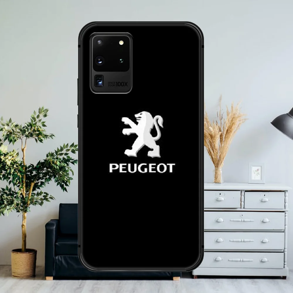 

Sports Racing car Peugeot luxury Phone Case For Samsung Galaxy Note S 8 9 10 20 Plus E Lite Uitra black Bumper 3D Etui Fashion