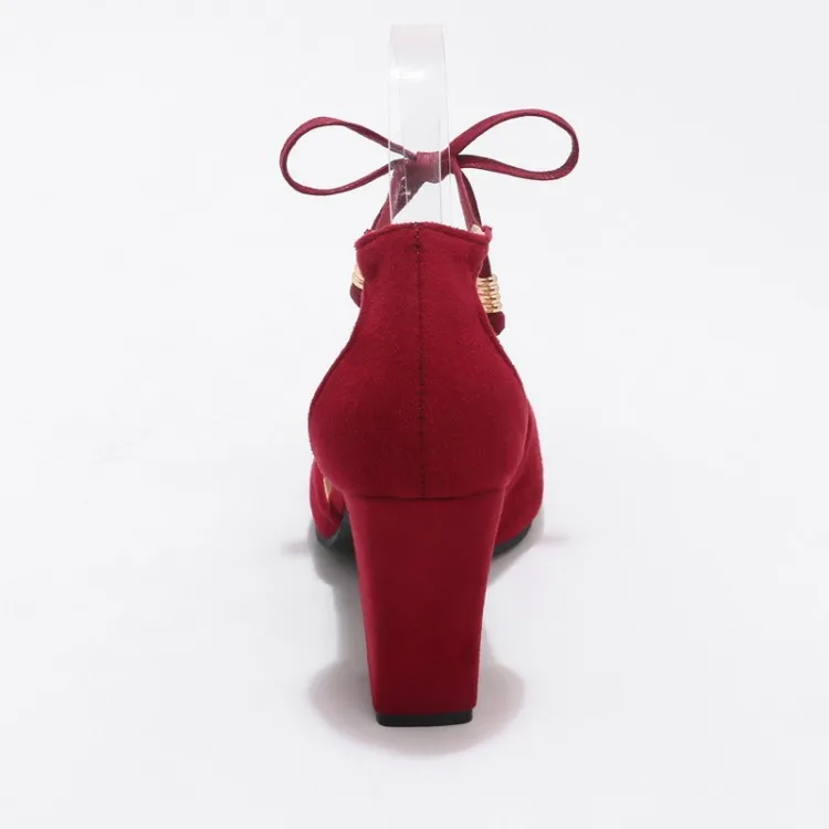 Женские туфли на высоком каблуке лодочки шнуровке с низким каблуком большие