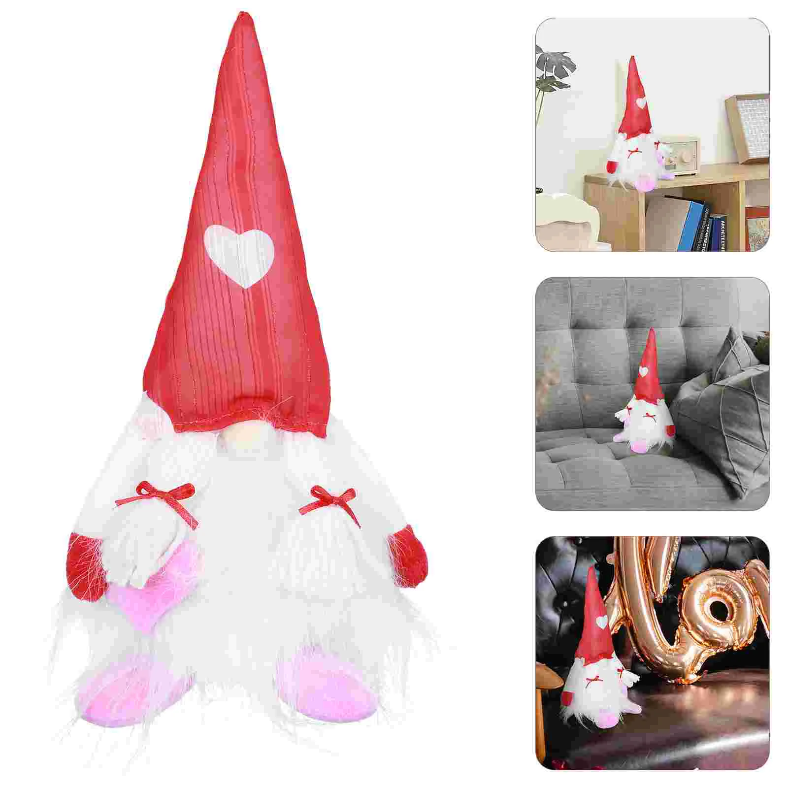 

1PC Valentine's Day Gnome Doll Loving-heart Sitting Position Dwarf Doll Ornament