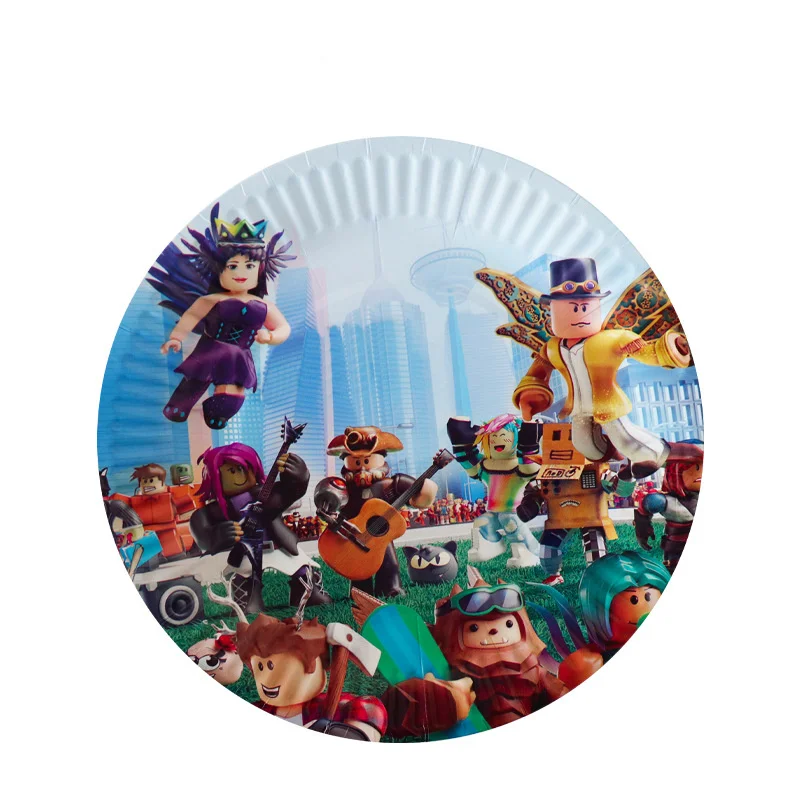 Roblo украшения для дня рождения Robloxs шары набор одноразовой посуды бумажная