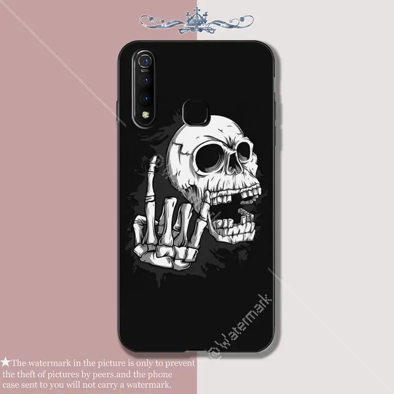 

Rock roll skull Silicone phone cover case for vivo u3x Y11 Y12 Y19 Y81 Y91C V9 V17 V15 pro funda