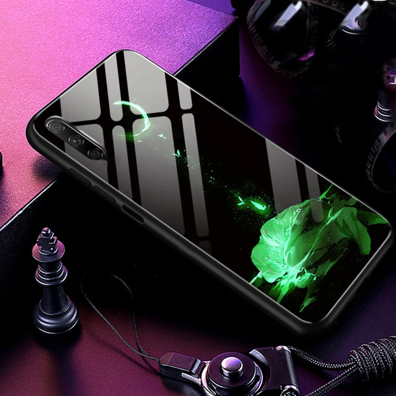 Закаленное Стекло чехол для Huawei Honor 9 X 9x Мягкая силиконовая накладка на заднюю панель для Huawei Honor 9X9 x звездным узором защитный чехол для телефона