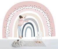 pale pink grey rainbow bridge geometric mural wallpaper for kids room wall paper children wall decor art discount strip discou