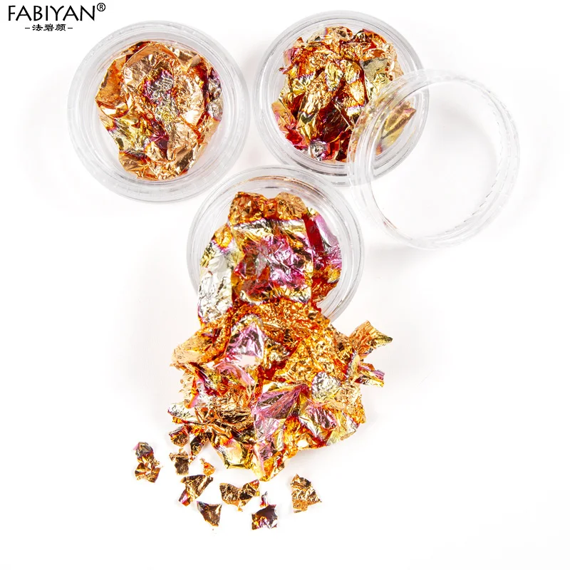 3/12 коробок золотые серебряные медные блестящие фольги для дизайна ногтей чипы