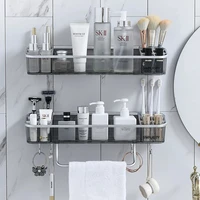punch free bathroom shelf shampoo cosmetic towel storage rack organizer bath corner holder household items bathroom accessories