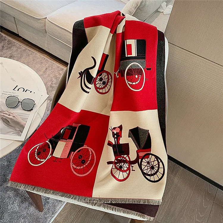 

New Woman Winter Scarf Fashion Female Shawls Cashmere Handfeeling Winter Wraps Solid Color Winter Hijab Scarf Wholesale
