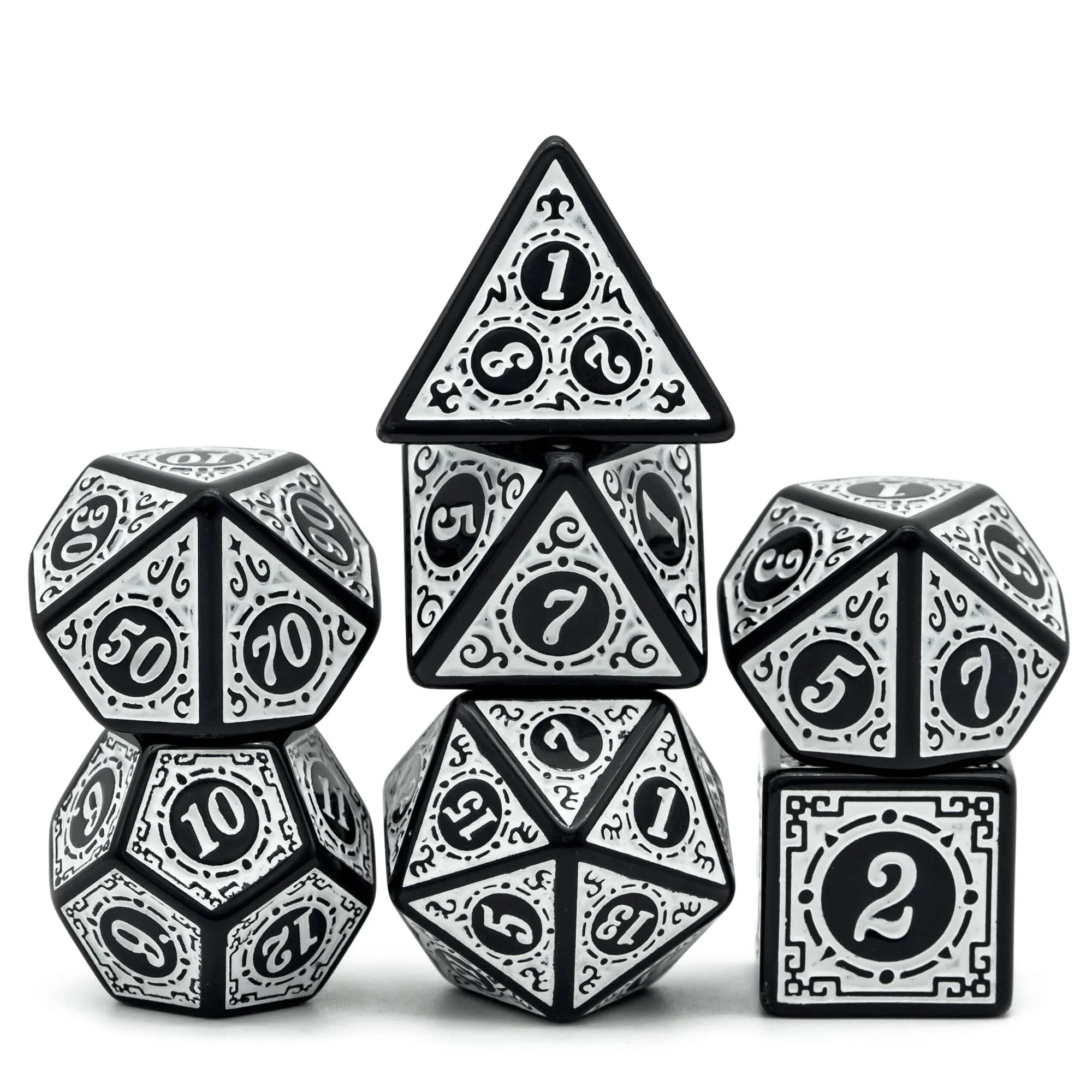 Руны оконные решетчатые белые игральные кости DND набор D4 ~ D20 многогранные кубики