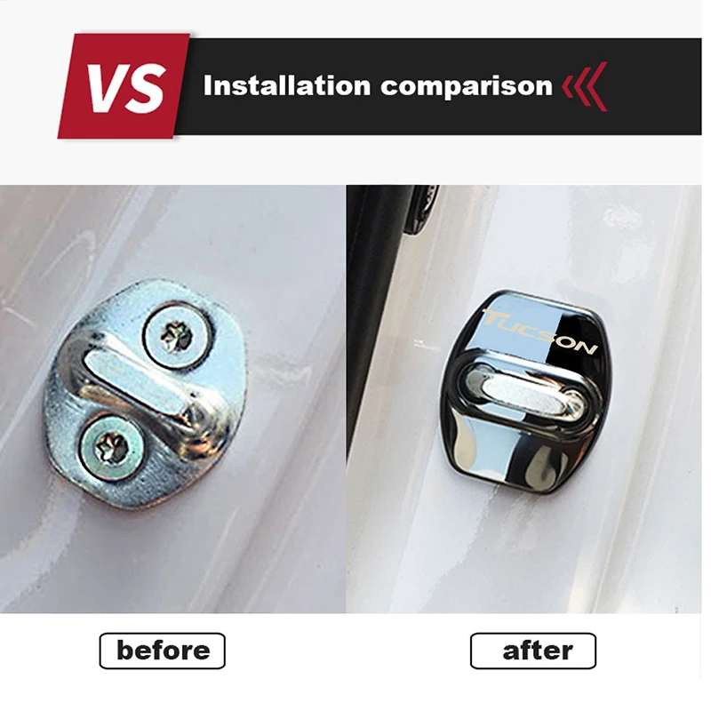 Автомобильный Дверной замок из нержавеющей стали 4 шт. автомобильные аксессуары