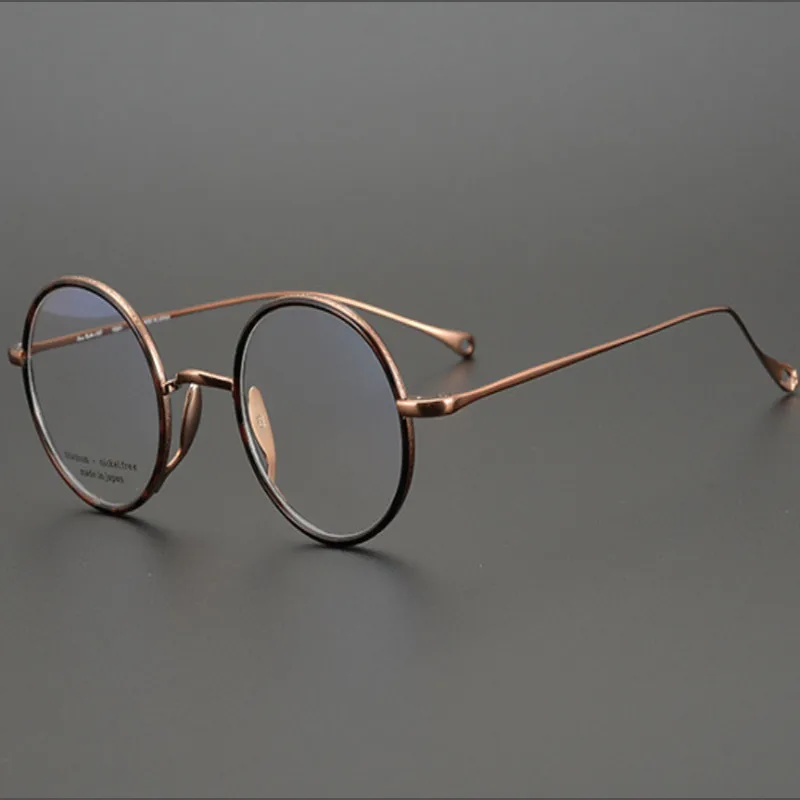 

Ультралегкие очки для близорукости из чистого титана, мужские очки в круглой оправе в стиле ретро, оптические очки по рецепту, винтажные Компьютерные очки для женщин и мужчин