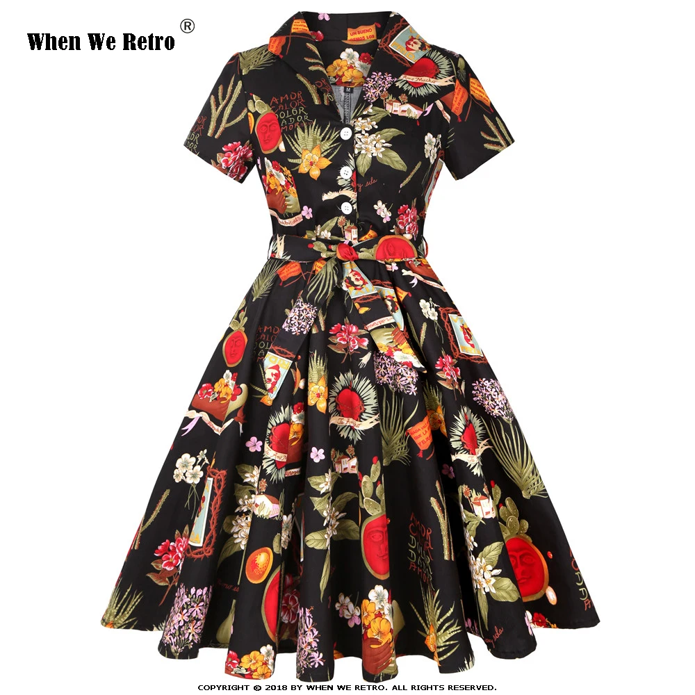 

Женское винтажное платье в стиле ретро с цветочным принтом ss0002, черное ТРАПЕЦИЕВИДНОЕ ПЛАТЬЕ в стиле рокабилли размера плюс