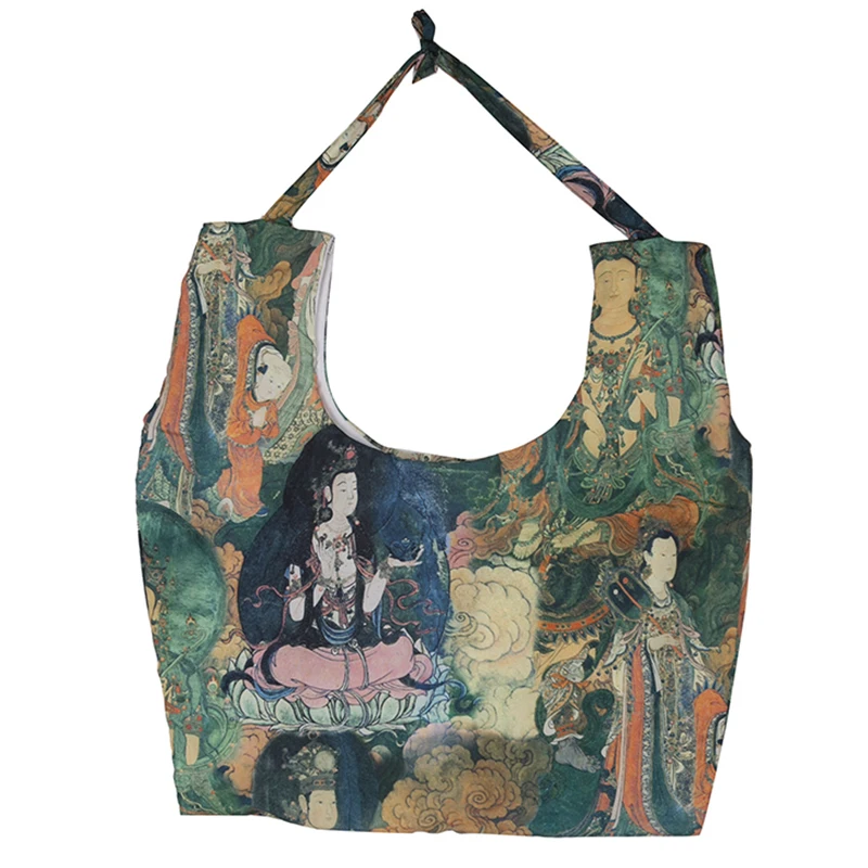 

[EAM] Women New Canvas Pattern Printed Big Size Personality Accessories Fashion Tide All-match Spring Autumn 2021 1Y494