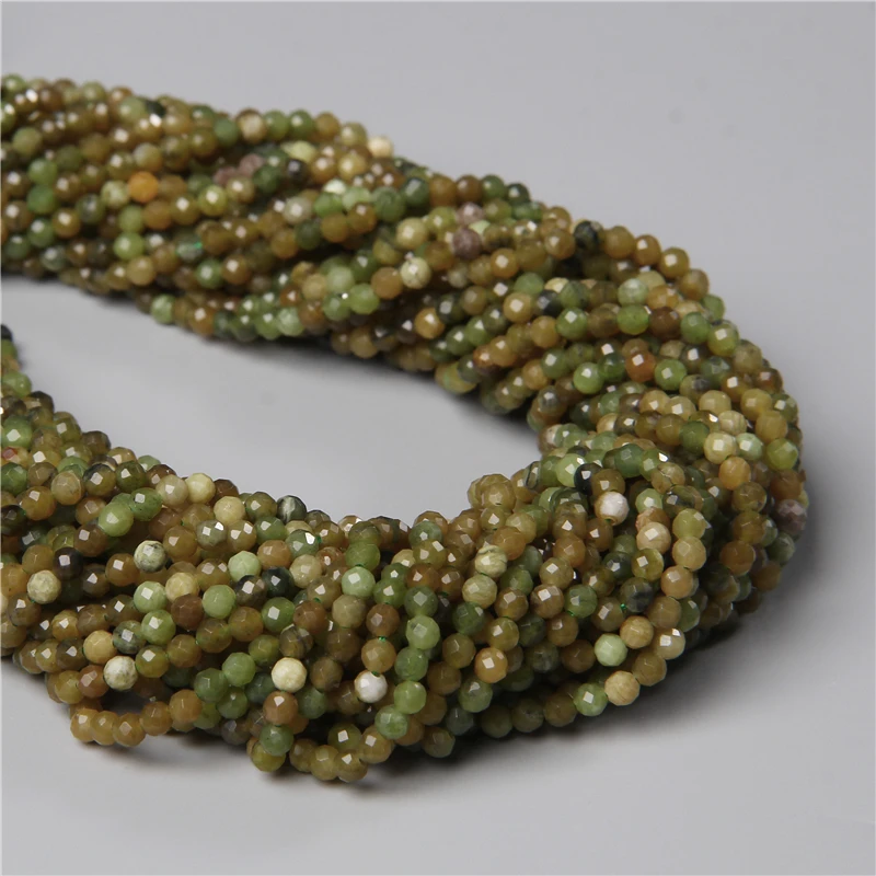 3/4 мм граненые натуральные зеленые австралийские нефритовые разделительные