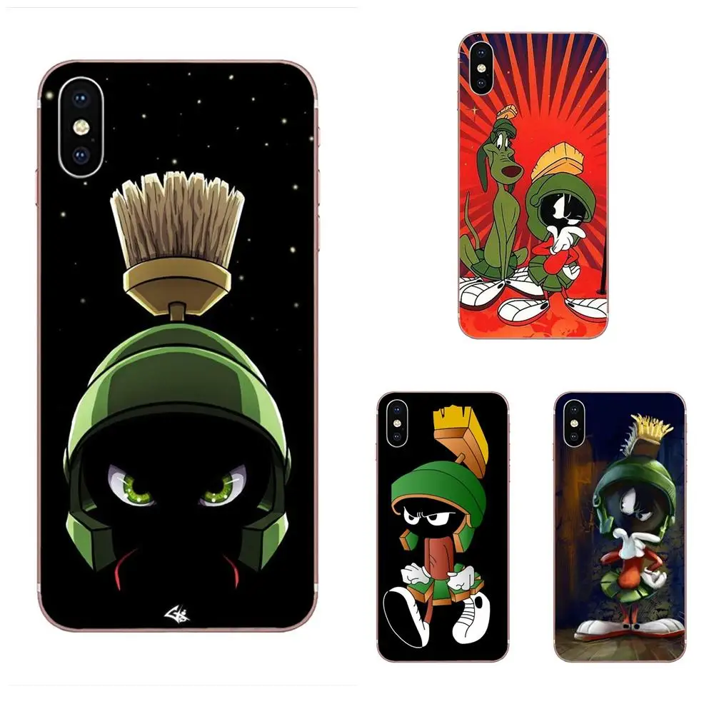 Мягкий Твердый чехол из ТПУ для Apple iPhone 4 4s 5 5C 5S SE 6 6S 7 8 Plus X XS Max XR Cute Looney Tune Marvin The Martian