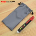 Бесконтактный детектор NEWACALOX, тестер напряжения переменного тока 12-1000 В, ручка, тестер розетки под напряжениемнуля, с чехлом для инструментов светодиодный светильник кой