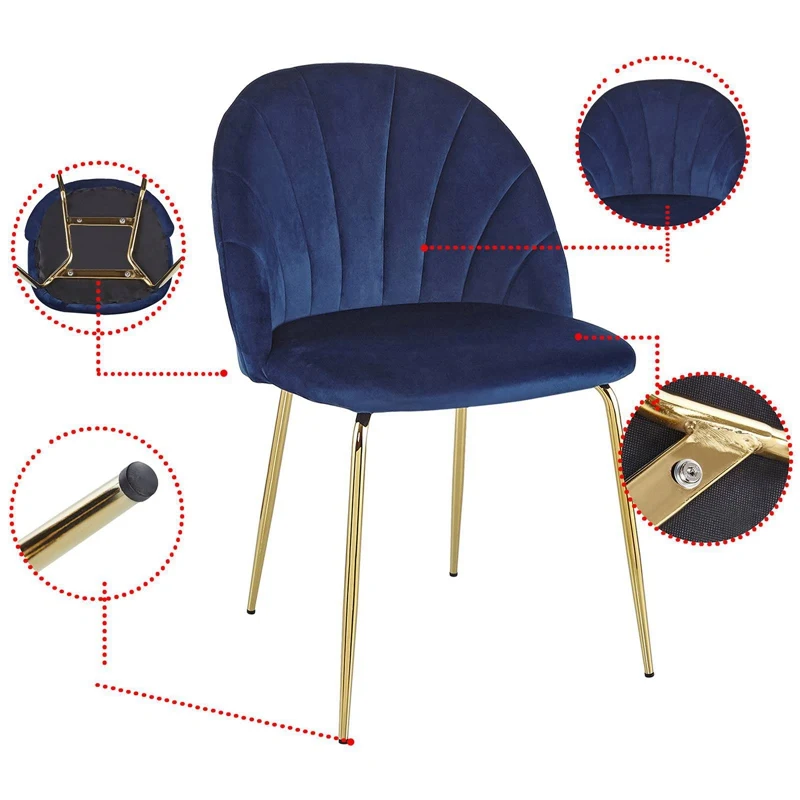 

Velvet Cushion And Comfortable Backrest Bedroom Desk Chair Simple Dining Room Chair Dining Chair Stool