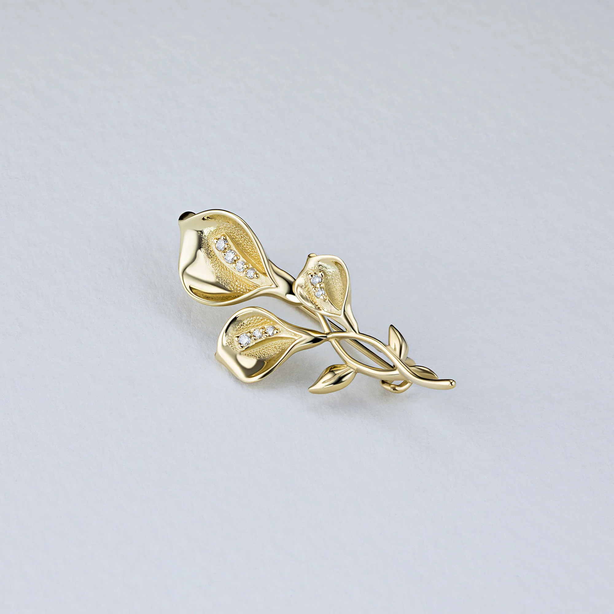 Brooch in yellow gold with diamonds e0301bsh08200116 | Украшения и аксессуары