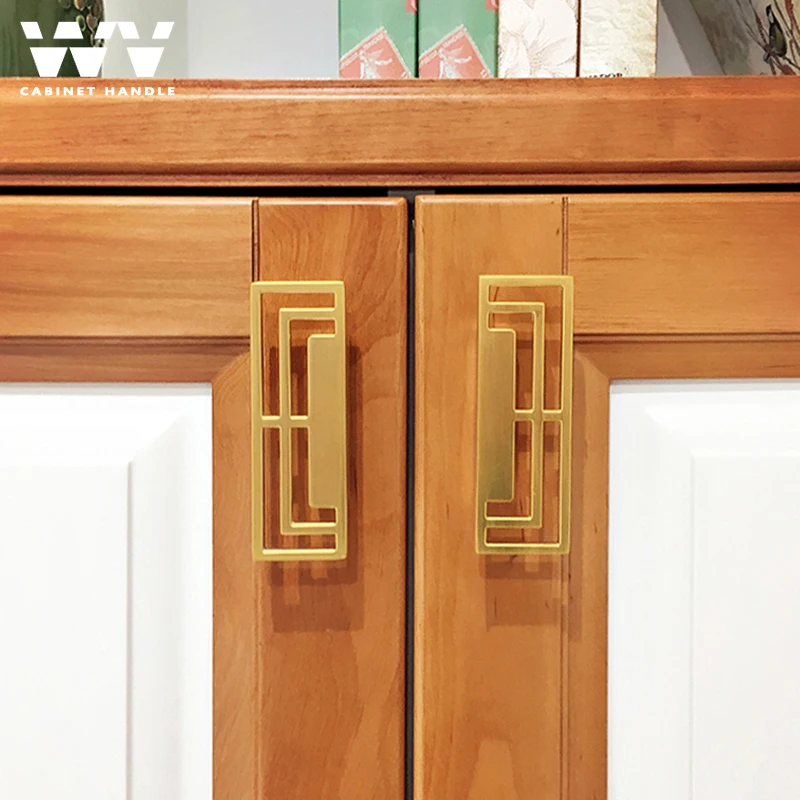 WV кухонная ручка для шкафа мебели твердая латунь матовый золотой черный полый