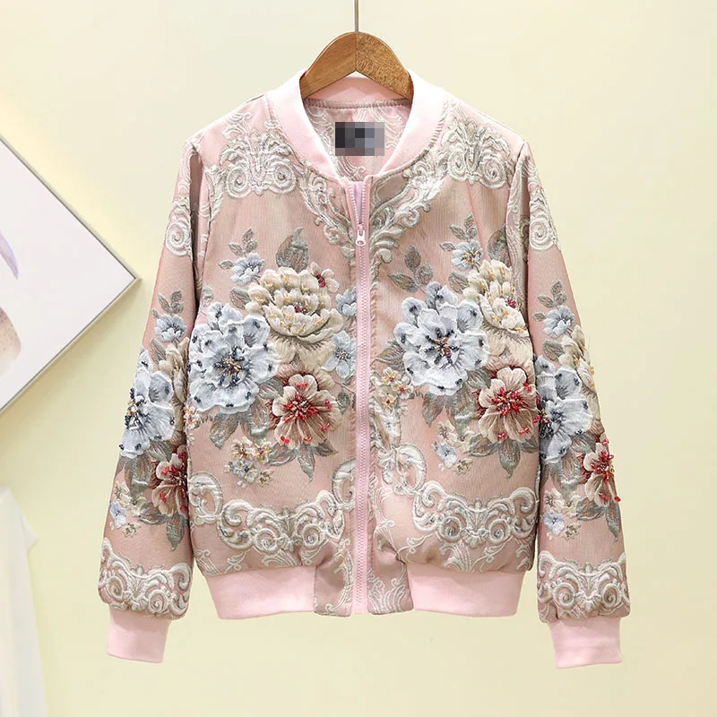 Autumn Winter Hot Sale Fashion Runway Designer Outwear Women Elegant Floral Embroidery Hollow Out Luxury Coat Short Jacket