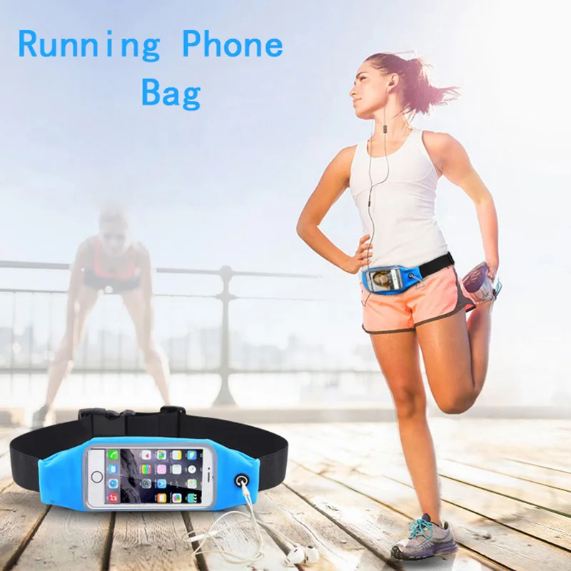 

Waterproof Running Waist Bag Phone Touch Screen Pocket Outdoor Jogging Cycling Running Bag Adjustable Pack Purse Sports Belt Bag