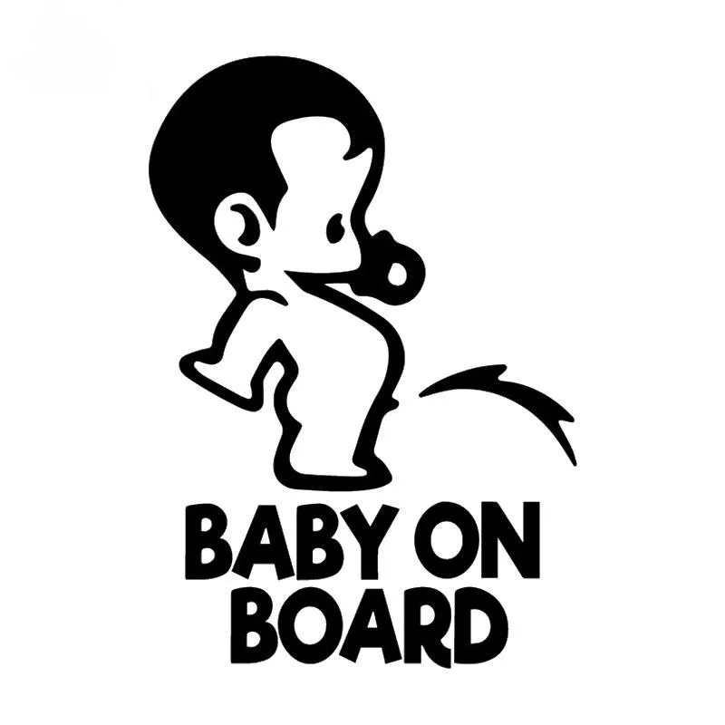 

11.1X15.9CM Funny Vinyl Decal BABY ON BOARD Rear Windshield Warning Decoration Car Sticker
