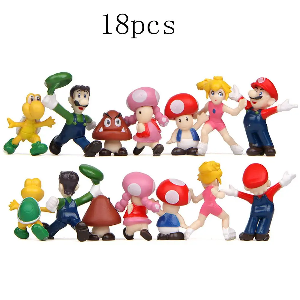 18pcs 32 шт./компл. мини 2-6 см Супер Марио фигурка Bros Коллекционная модель фигурка принцесса гриб детский подарок - Цвет: 18pcs
