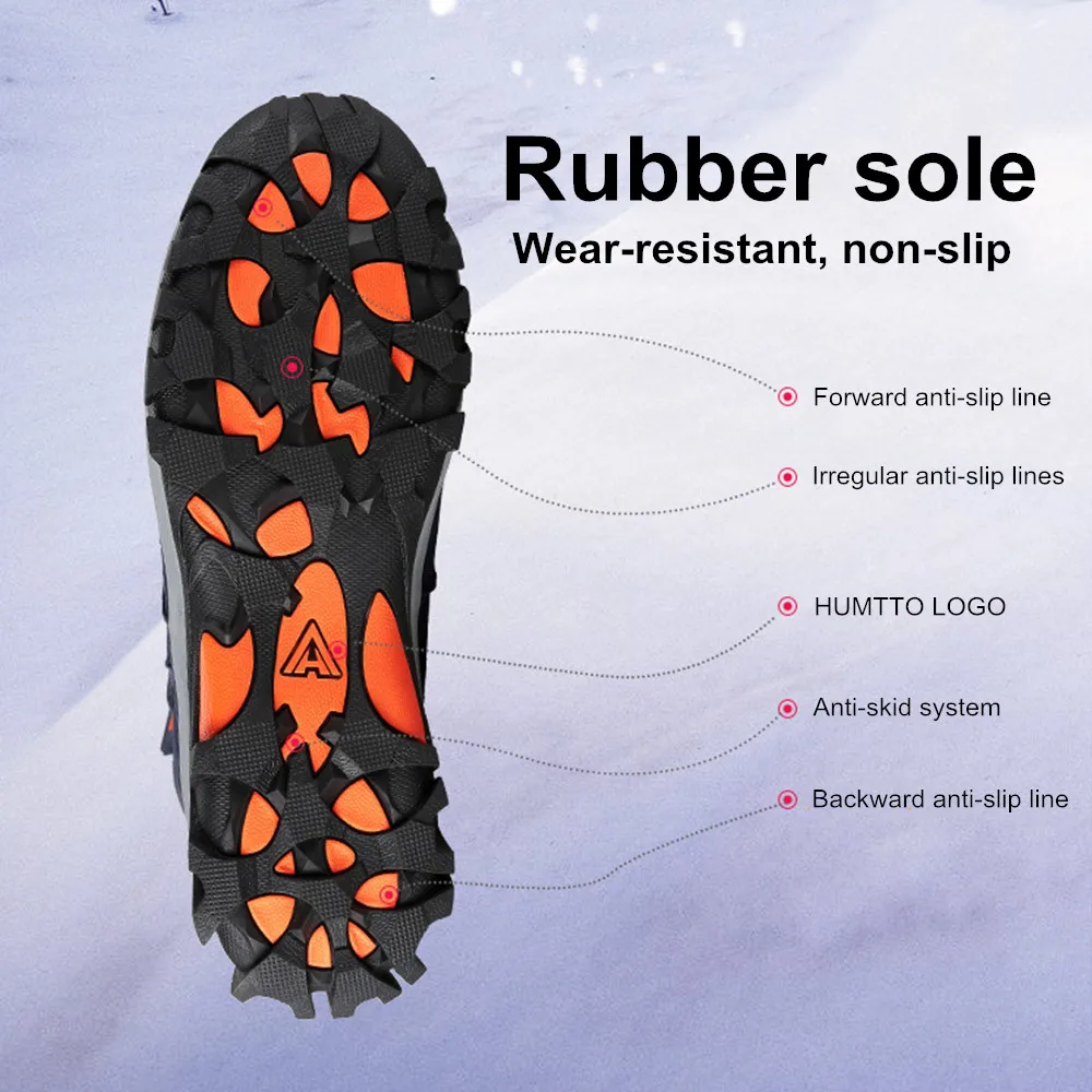 HUMTTO Outdoor Leather Sneakers for Men Hiking Shoes Sport Trekking Boots Mens Mountain Hunting Climbing Snow Safety Boots Male