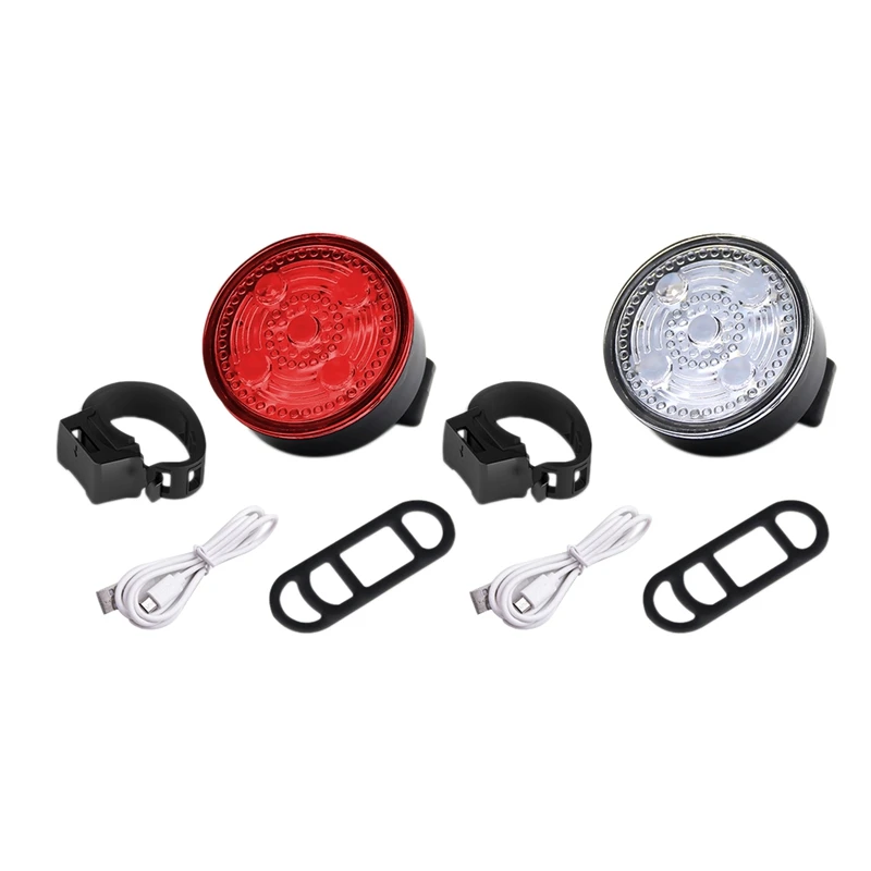 

Комплект передних и задних светодиодных фонарей для велосипеда, USB-фонасветильник для бега, высокая видимость, для езды на велосипеде, пеших...