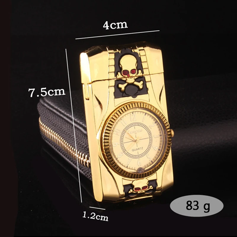 

Torch Lighter Gold Watch Turbocharged Windproof Luxury Jet Lighter Cigar Metal Men's Gadget