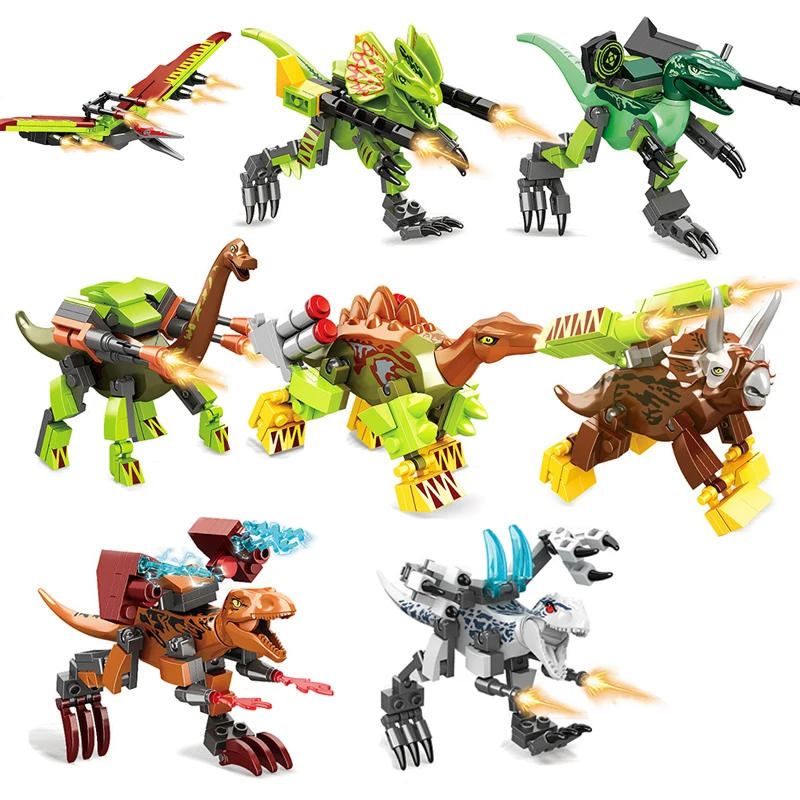 Jurassic Dinosaur World Set Building Blocks Mechanical T-rex Indominus Rex Dino Park With ATV Car Figures Block Bricks Toys Gift | Игрушки и