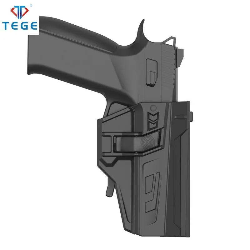 

TEGE 360 Degree Auto Lock Adjusting Handgun Coldre Plastic Military Men Tactical Police Pistola Funda Holster CZ P07/P09 MOLLE