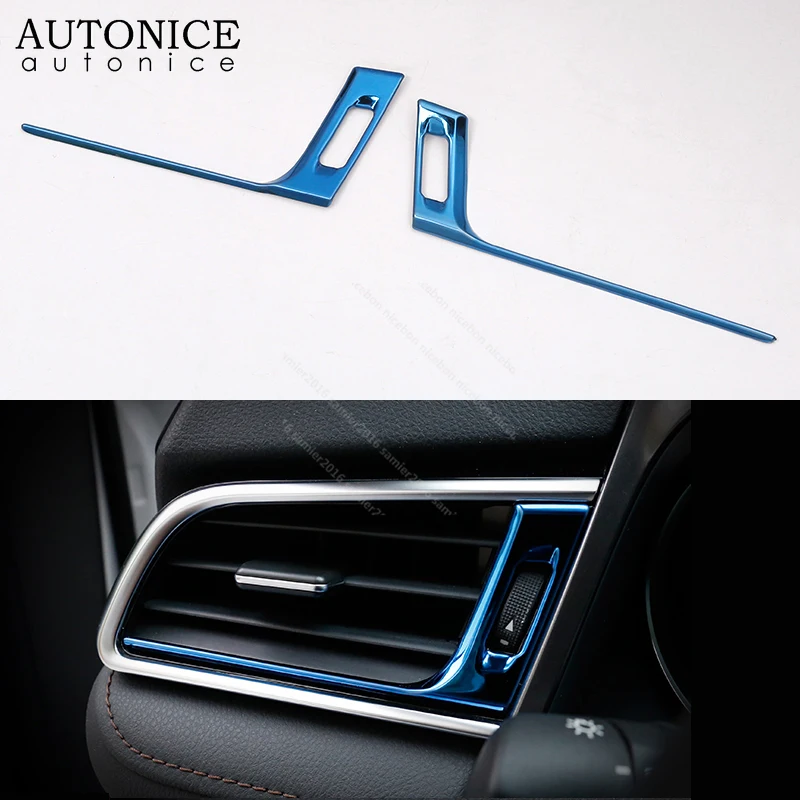 

2pc stainless steel AC Air Conditioning Dashboard Vent Cover trim fit for toyota Camry 2018-2019