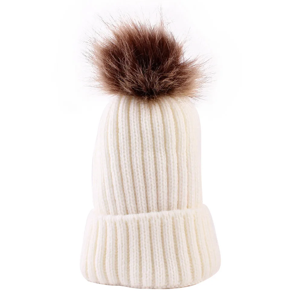 Newborn Hat Cute Baby Boys Girls Winter Keep Warn Cap Kids Hats Knitted Wool Hemming Fit For 0-36 Months Caps L3 | Детская одежда и