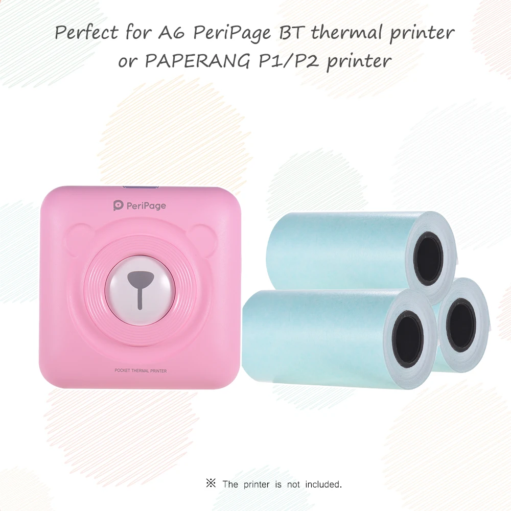 

Thermal Paper with Self-adhesive Printable Sticker Paper Roll Direct 57*30mm(2.17*1.18in) for PeriPage A6 Pocket PAPERANG P1/P2