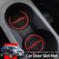 car door groove mat for chery tiggo 3 3x 2020 2021 anti slip cup pad rubber rugs slot hole interior car styling accessories