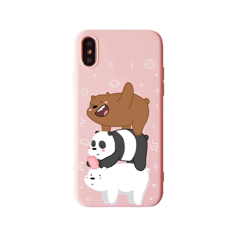 TPU Роскошный мягкий ТПУ чехол для телефона для iPhone 11 11Pro X XS MAX XR 5 5S SE 6 6s, 7, 7 plus, 8, 8 plus, в мультяшном стиле, мы вся правда о медведях крышка - Цвет: TPU