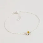 Женский браслет из серебра 925 пробы, с цветком Маргаритки