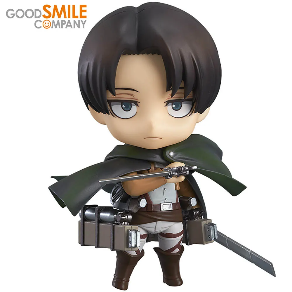 

10cm Original Good Smile GSC Nendoroid Attack On Titan Levi Ackerman Kwaii Q version Anime Figures PVC Movable Model Toys