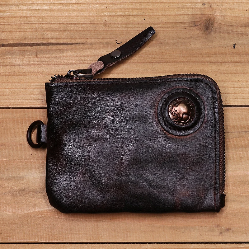 Кошелек из натуральной кожи для мужчин и женщин маленький приталенный бумажник