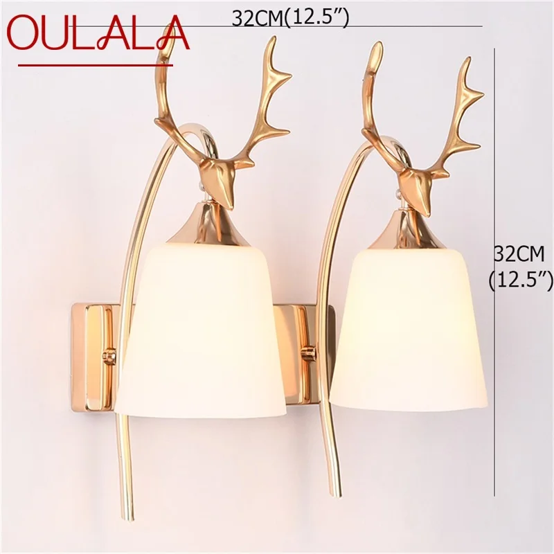 

OULALA Wall Lamps Contemporary Creative Deer head shape LED Sconces Lights Indoor For Home Balcony