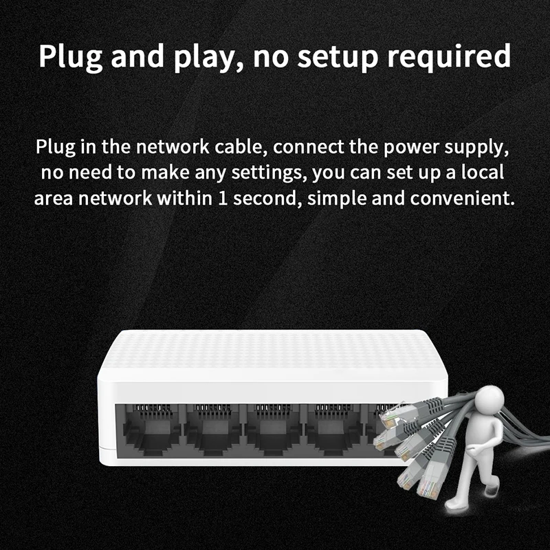 GLVISION GLS105 5 портовый Настольный Ethernet коммутатор 10/100 Мбит/с авто Согласование RJ45