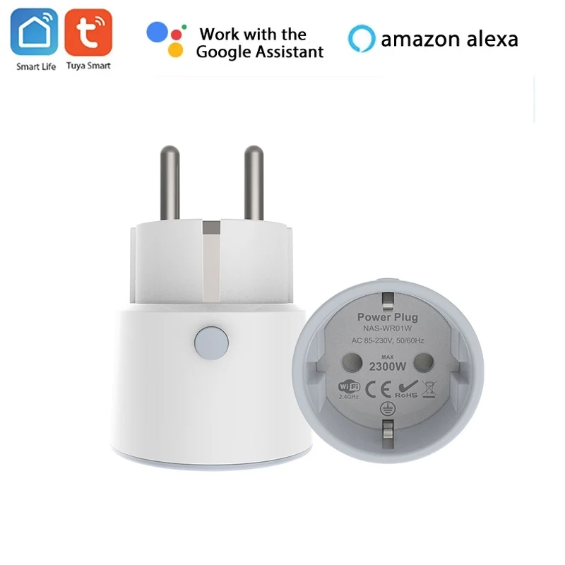 

Mini 10A EU Smart Wifi Power Plug Monitor Smart Home Smart Power Socket Wifi Wireless Mini Switch Remote Control Timer Outlet