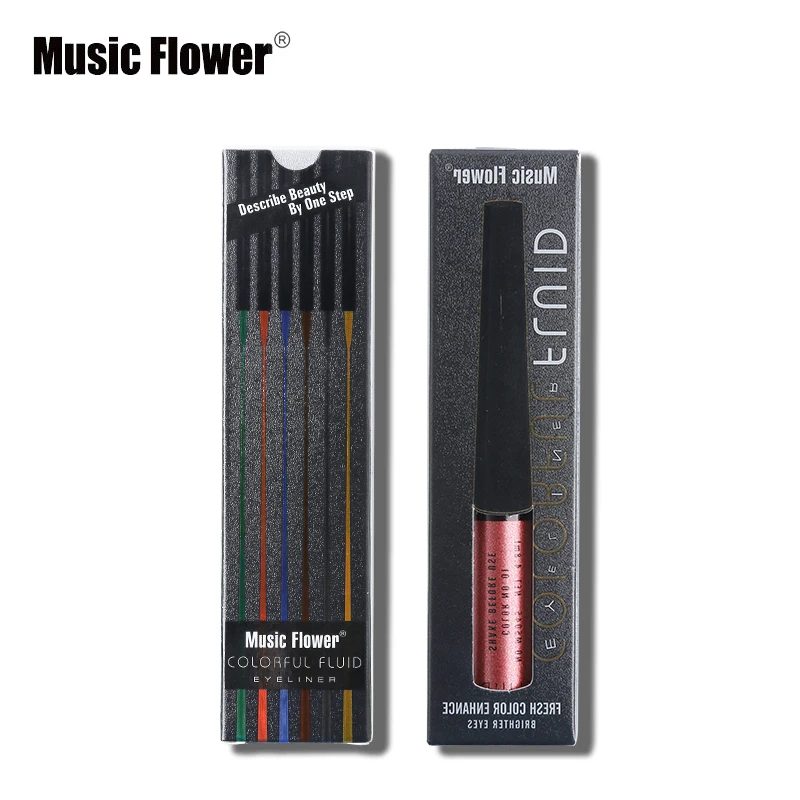 Музыкальный цветок бренд 6 цветов блестящая жидкая подводка для глаз Ручка