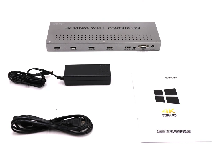 YUOUT YD 202 4K HDMI 2x2 видео настенный контроллер процессор 4TV показывает экран