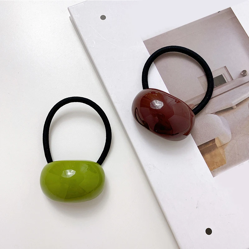 

Elegant Camber-shaped Scrunchies Ponytail Hair Accessories Geometric Arc High Elasticity Hair Ring Matte Wood Grain Hair Rope