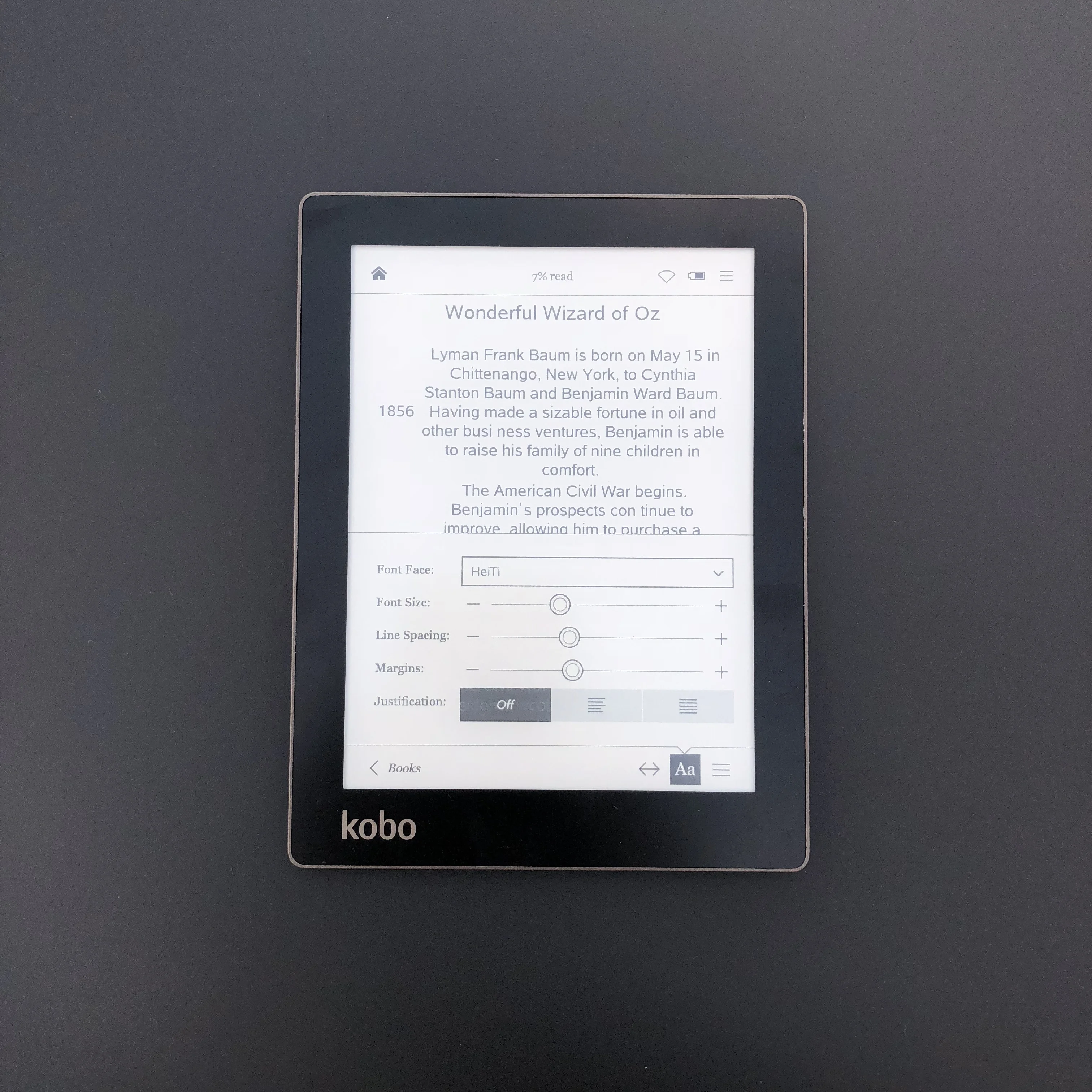Электронная книга Kobo Aura ebook reader e ink 6 дюймов 1024x758 N514 Встроенный задний светильник