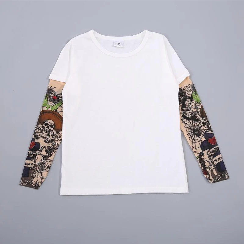 Детские футболки для маленьких мальчиков с длинными рукавами и принтом тату