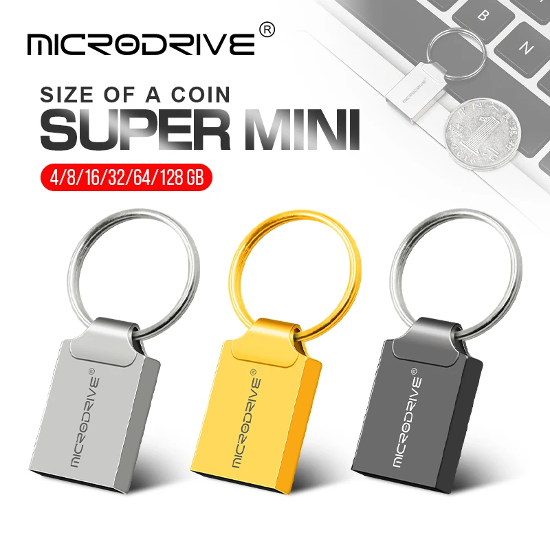 Usb Flash Drive 64gb Super Mini Usb Stick 128gb Pen Drive 16gb 8gb 4gb Memory Stick Usb 2.0 Metal Pendrive 32gb Free Custom Logo