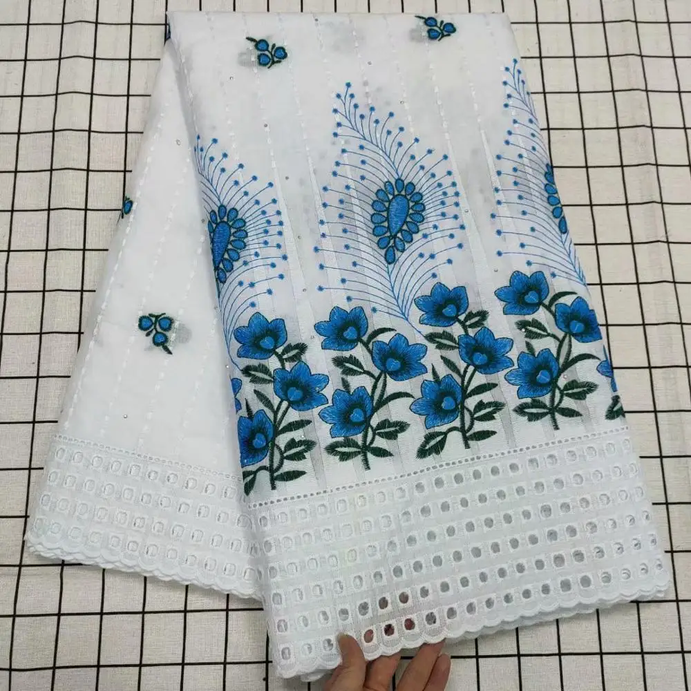 

Новинка 2020, Высококачественная Белая африканская кружевная ткань, хлопковая ткань с вышивкой, швейцарское французское Тюлевое кружево, чис...