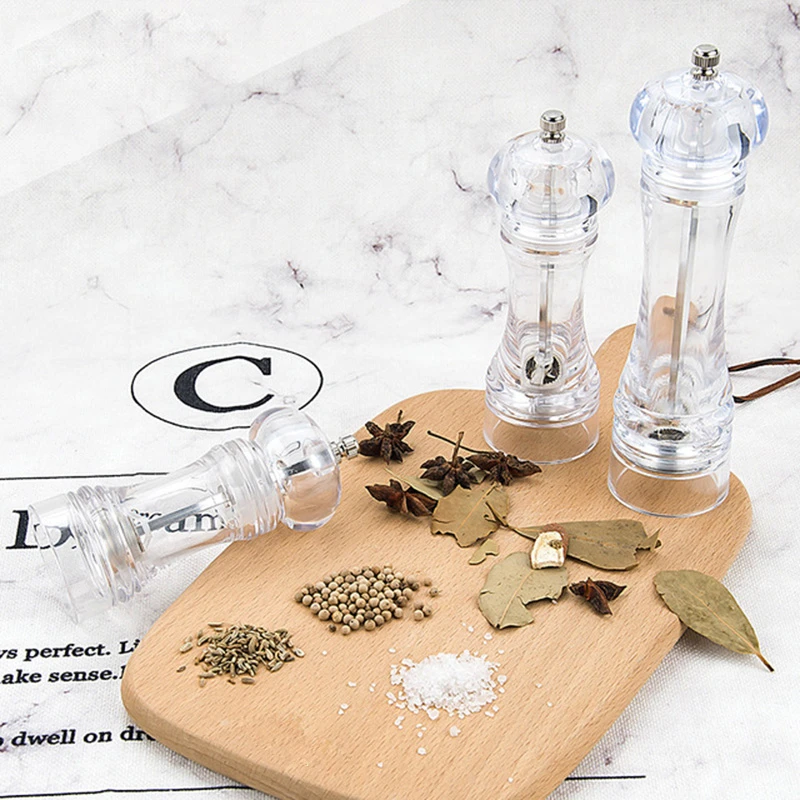 New Acrylic Grinder Mills Transparent Pepper Mill Manual Crusher Ceramic Multifunctional Cruet Kitchen Tools | Дом и сад